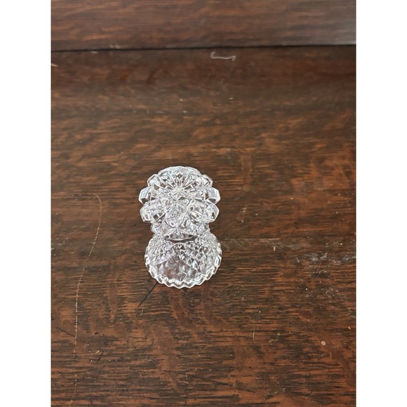 Vintage Lead Crystal Toothpick Holder Sawtooth Trim Diamond Pineapple Cut 3" - Picture 3 of 6